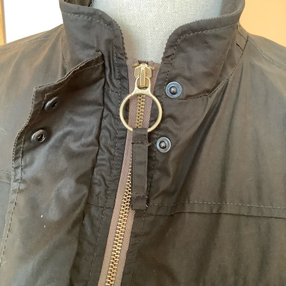 HUNTER Waxed Cotton Utility Rain Jacket Olive Green Coat Water Resistant XS - Picture 7 of 15